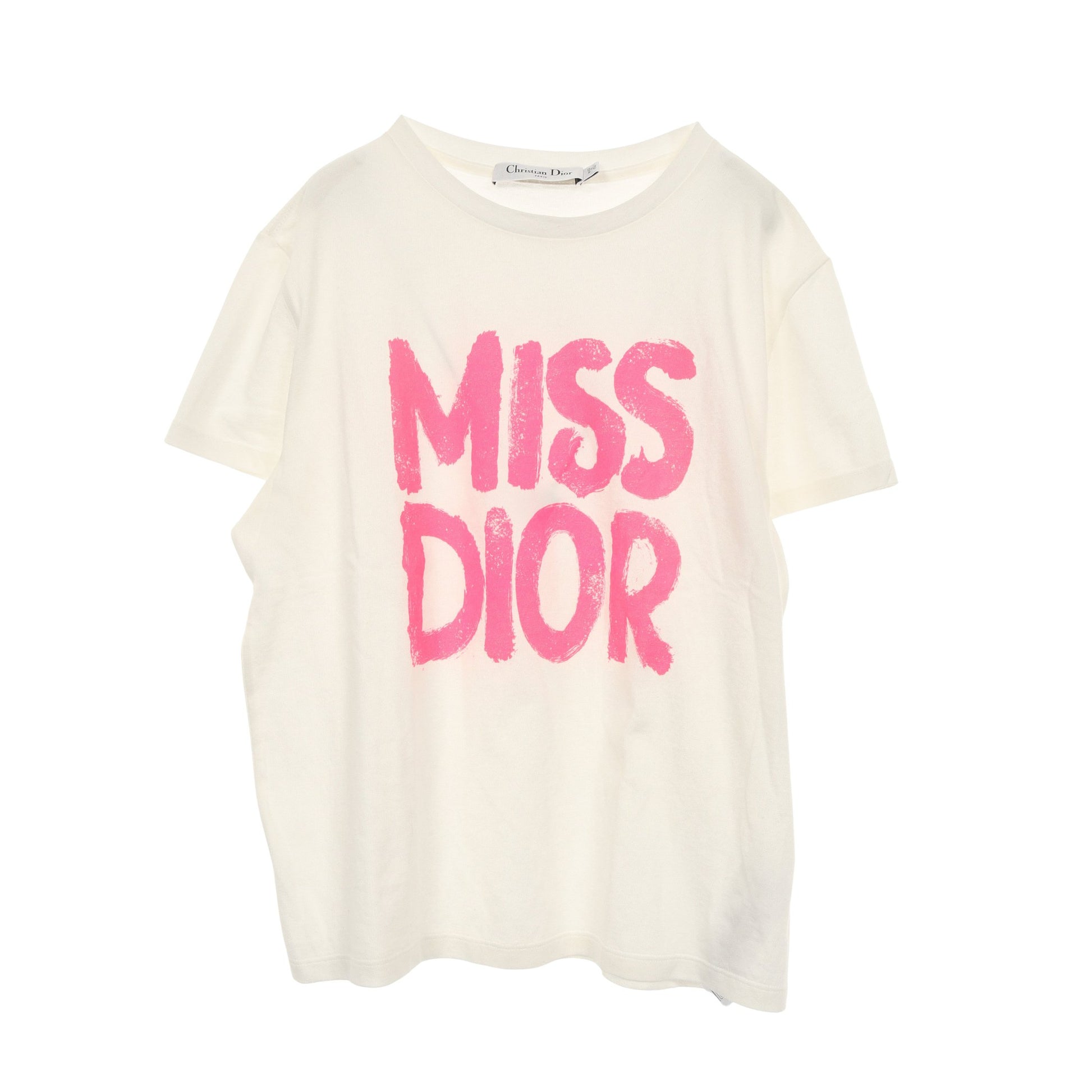 MISS DIOR 半袖Tシャツ クルーネック コットン ホワイト ピンク クリスチャンディオール トップス Christian Dior