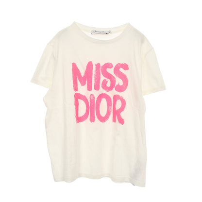 MISS DIOR 半袖Tシャツ クルーネック コットン ホワイト ピンク クリスチャンディオール トップス Christian Dior