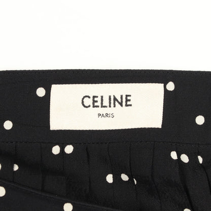 ドット フレア スカート レーヨン ブラック ホワイト セリーヌ ボトムス CELINE