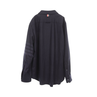 シャツ ブルゾン ウール ネイビー トムブラウン アウター THOM BROWNE