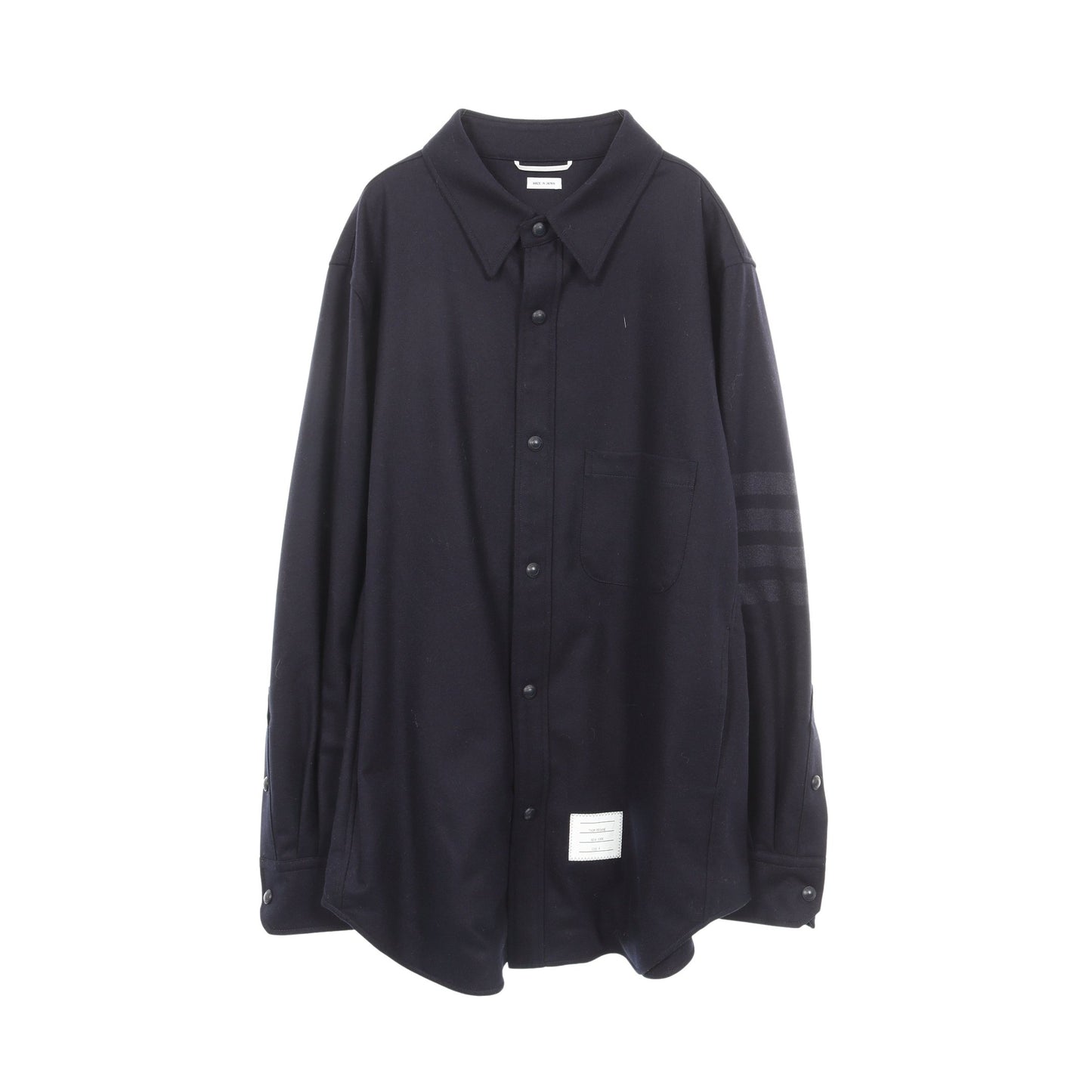 シャツ ブルゾン ウール ネイビー トムブラウン アウター THOM BROWNE