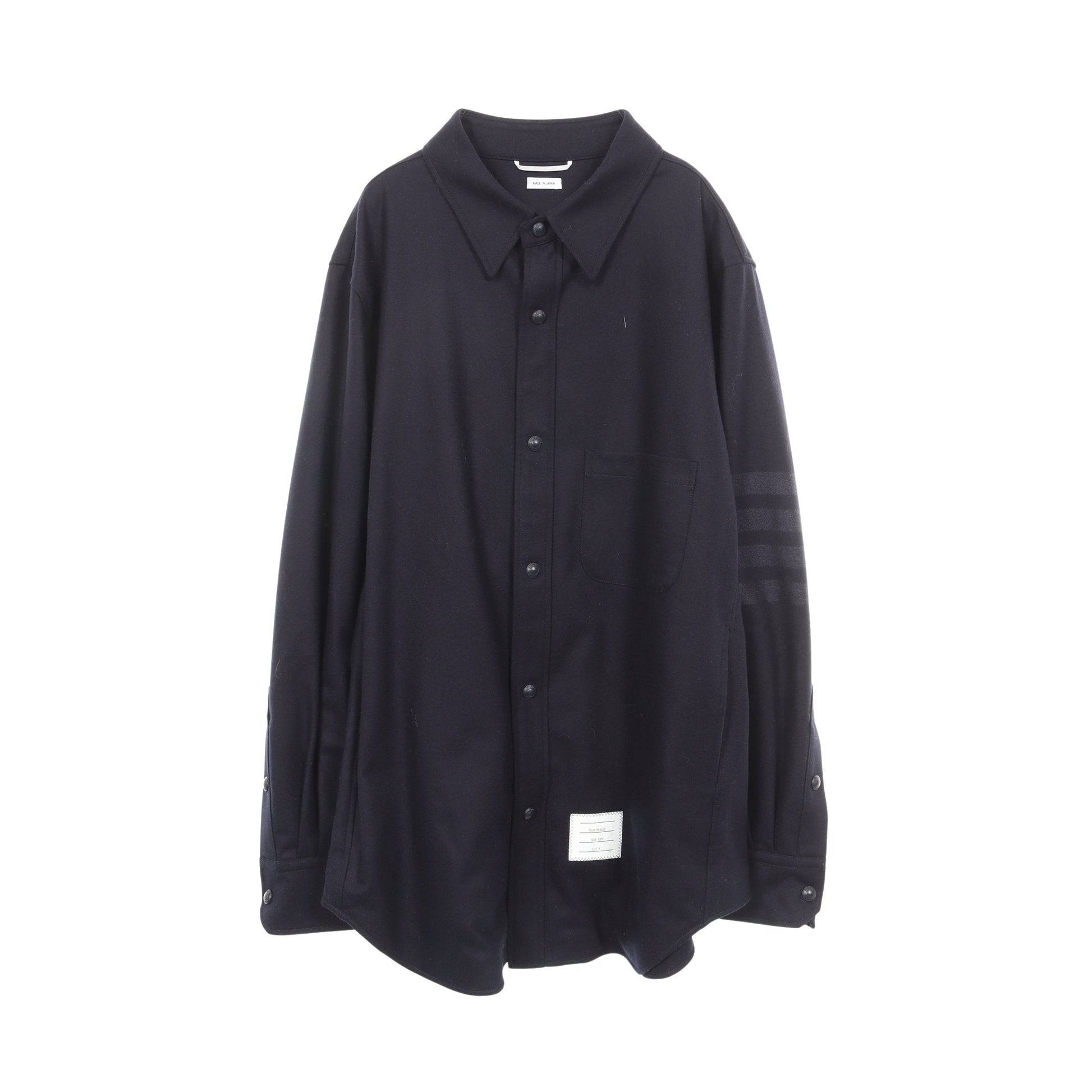 シャツ ブルゾン ウール ネイビー トムブラウン アウター THOM BROWNE