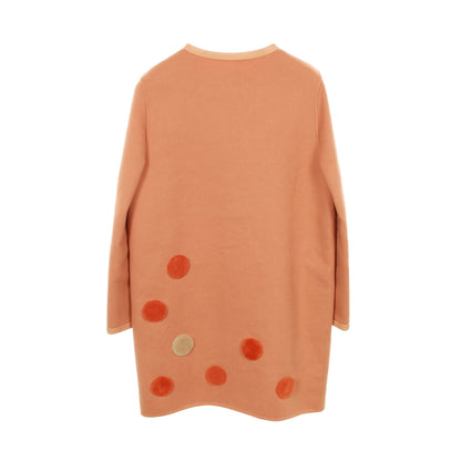ノーカラー コート ウール コーラルオレンジ フェンディ アウター FENDI