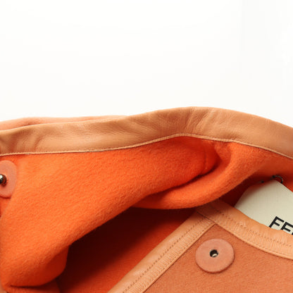 ノーカラー コート ウール コーラルオレンジ フェンディ アウター FENDI