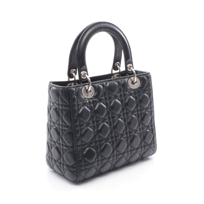 LADY DIOR レディディオール カナージュ ハンドバッグ レザー ブラック 2WAY クリスチャンディオール バッグ Christian Dior