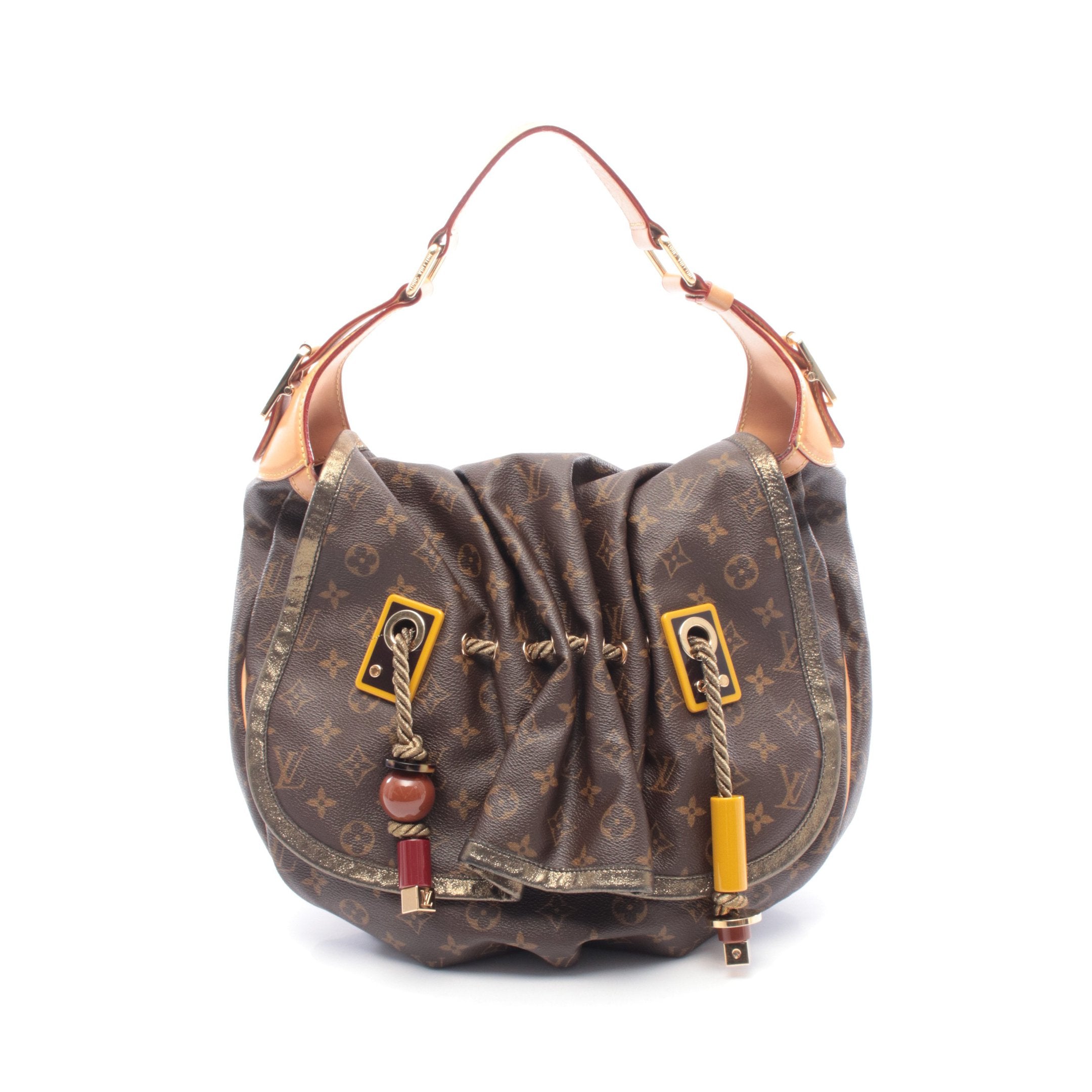 カラハリGM モノグラム ワンショルダーバッグ PVC レザー ブラウン