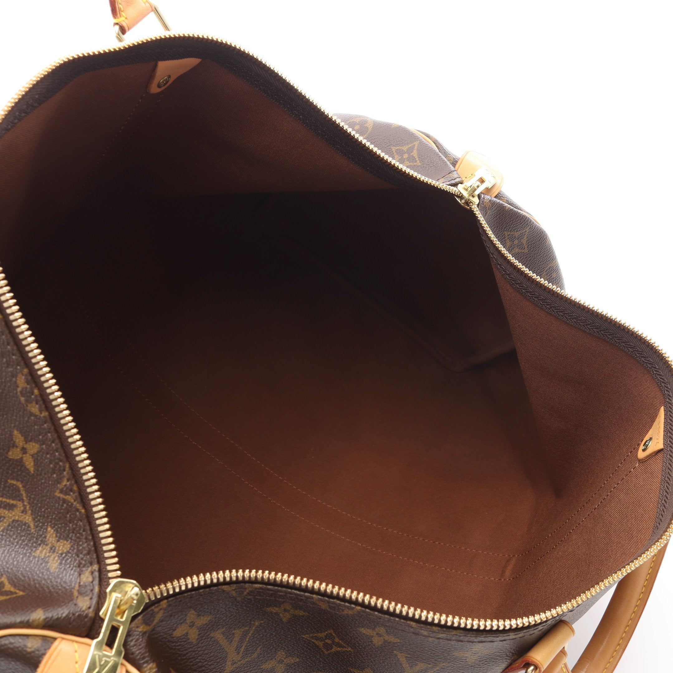 キーポル50 モノグラム ボストンバッグ PVC レザー ブラウン ルイ