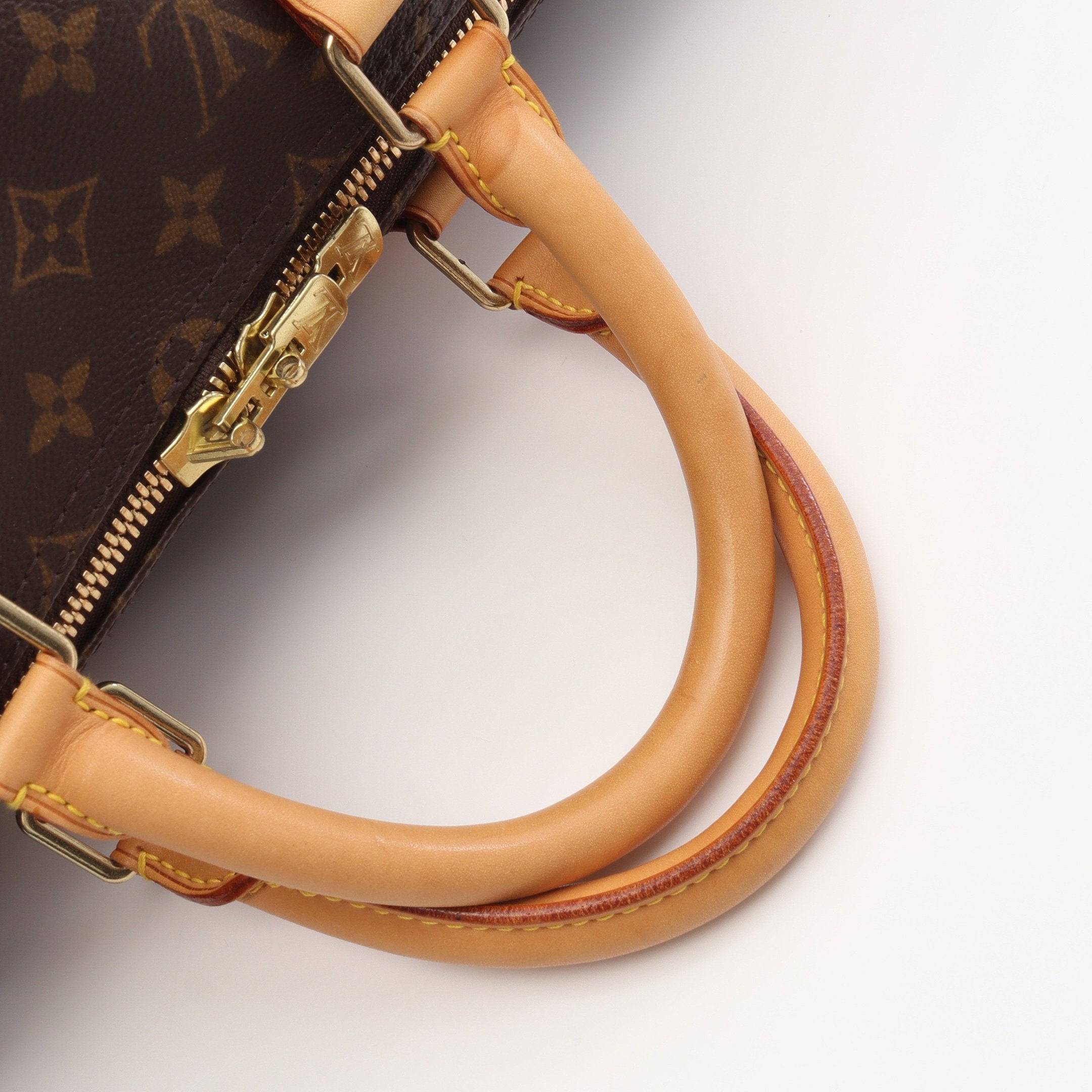 キーポル50 モノグラム ボストンバッグ PVC レザー ブラウン ルイ