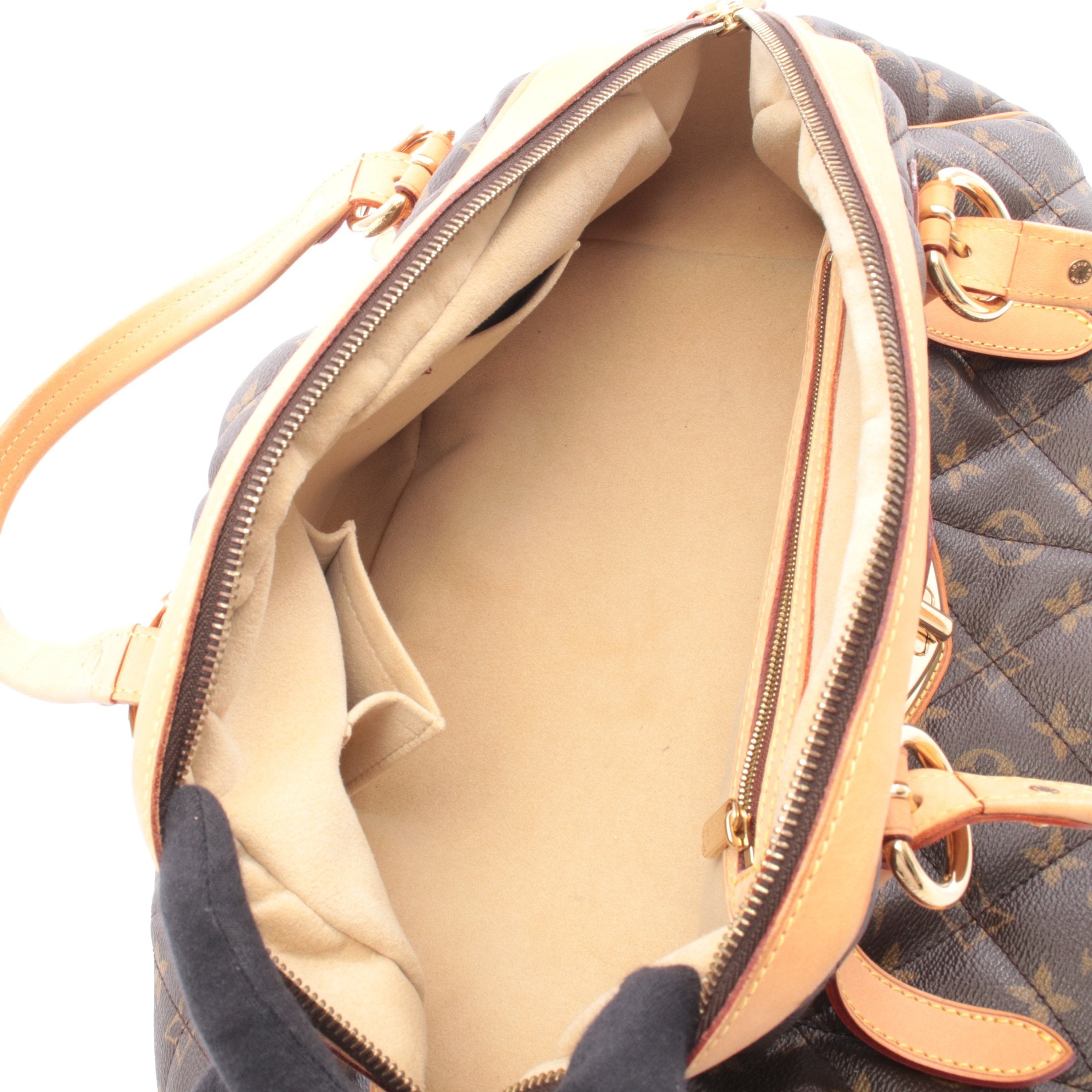 ボーリング モノグラム エトワール ハンドバッグ PVC レザー ダーク