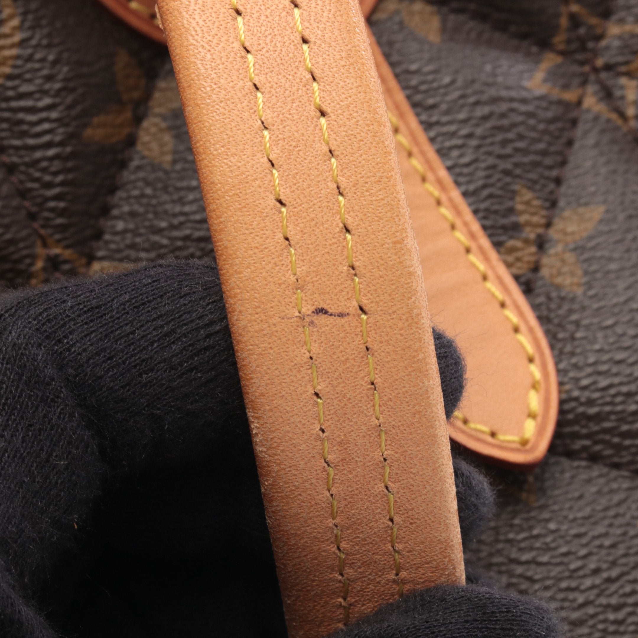 ボーリング モノグラム エトワール ハンドバッグ PVC レザー ダーク