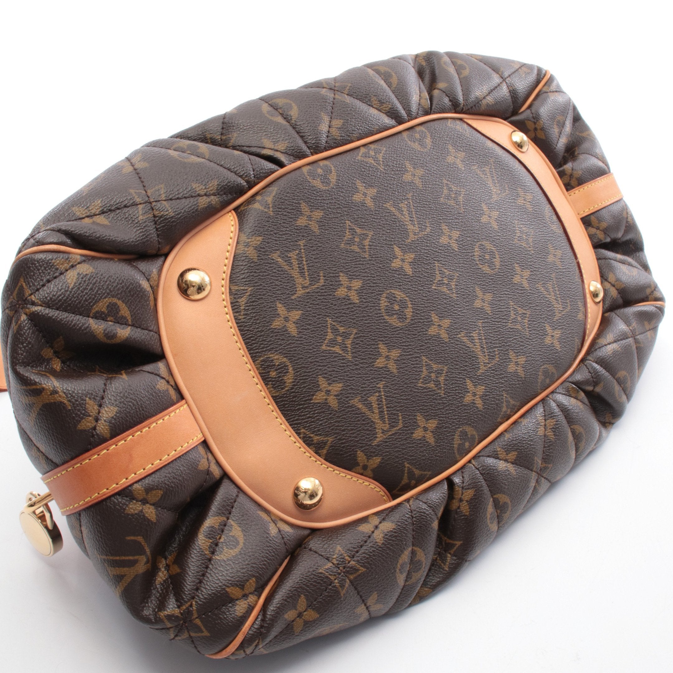 ボーリング モノグラム エトワール ハンドバッグ PVC レザー ダーク