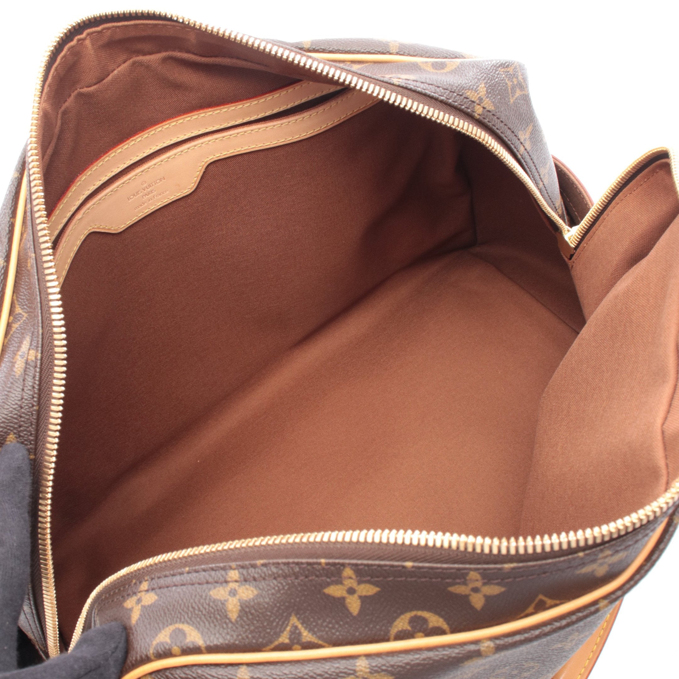 キャリーオール モノグラム ボストンバッグ PVC レザー ブラウン ルイ