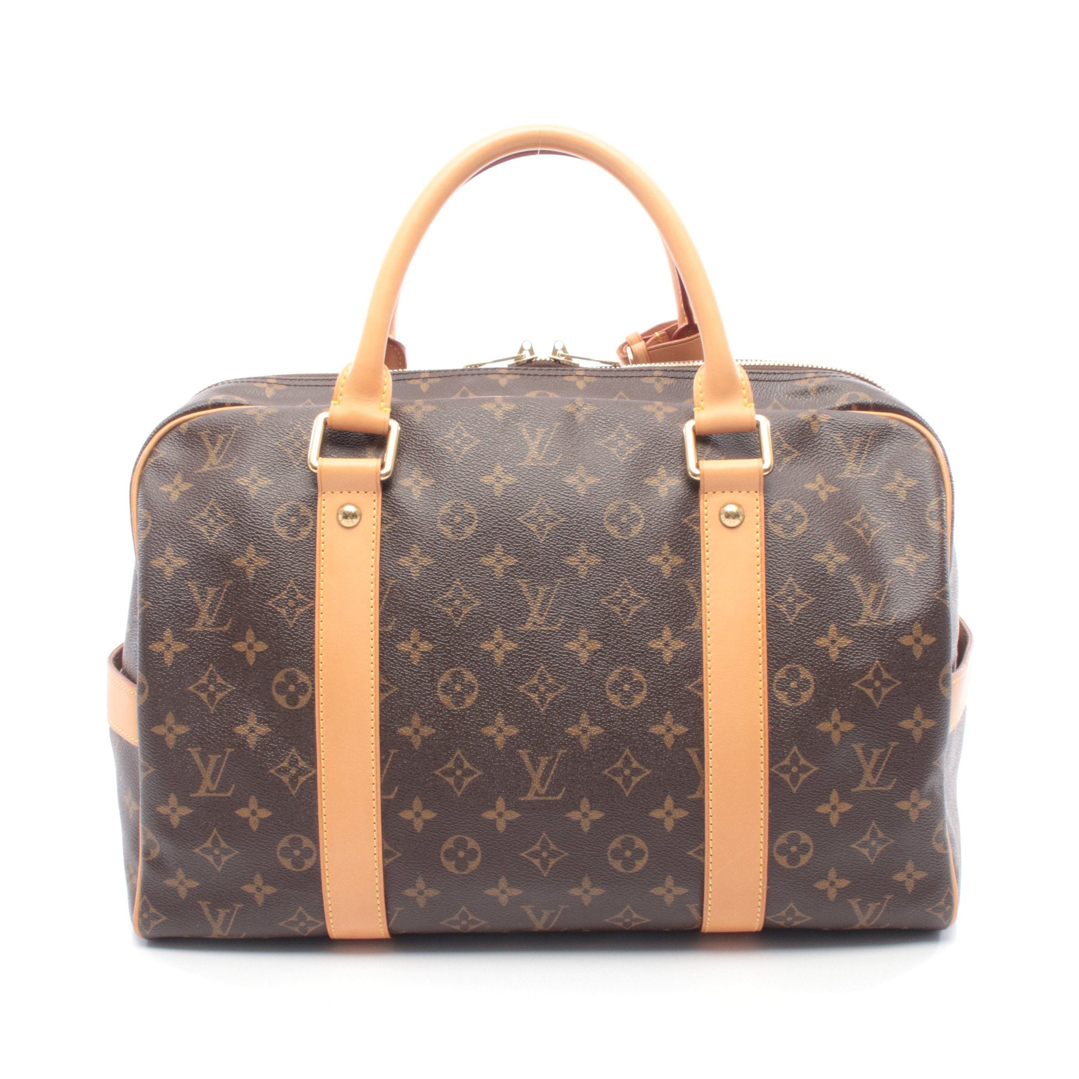 キャリーオール モノグラム ボストンバッグ PVC レザー ブラウン ルイ