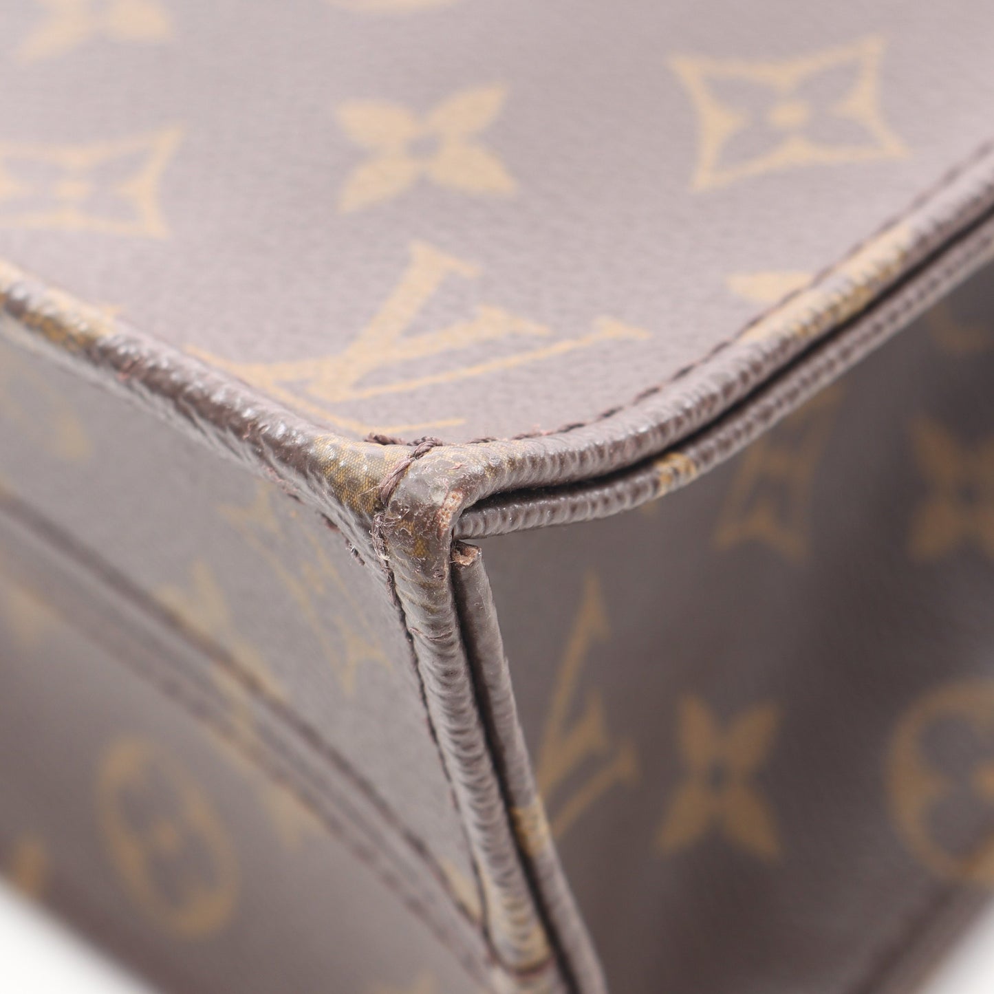 サックプラ モノグラム ハンドバッグ トートバッグ PVC レザー ブラウン ルイヴィトン バッグ LOUIS VUITTON