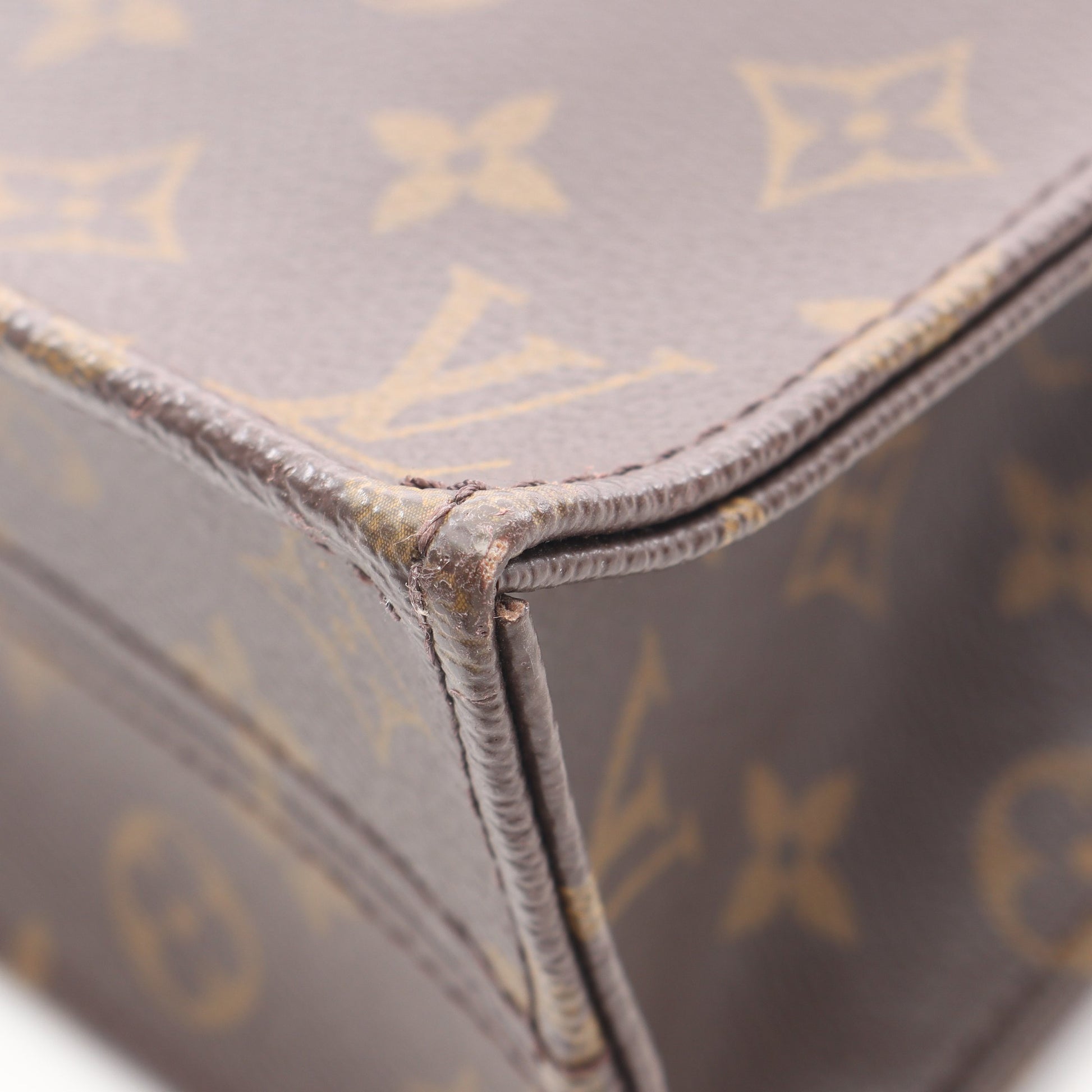 サックプラ モノグラム ハンドバッグ トートバッグ PVC レザー ブラウン ルイヴィトン バッグ LOUIS VUITTON