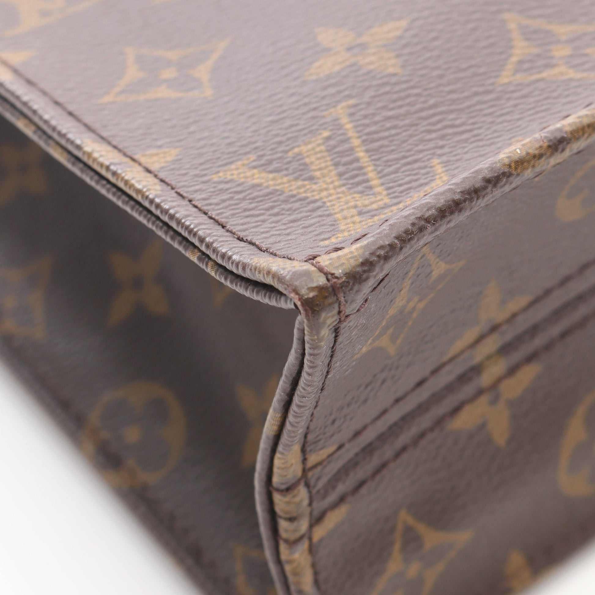 サックプラ モノグラム ハンドバッグ トートバッグ PVC レザー ブラウン ルイヴィトン バッグ LOUIS VUITTON