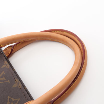 サックプラ モノグラム ハンドバッグ トートバッグ PVC レザー ブラウン ルイヴィトン バッグ LOUIS VUITTON