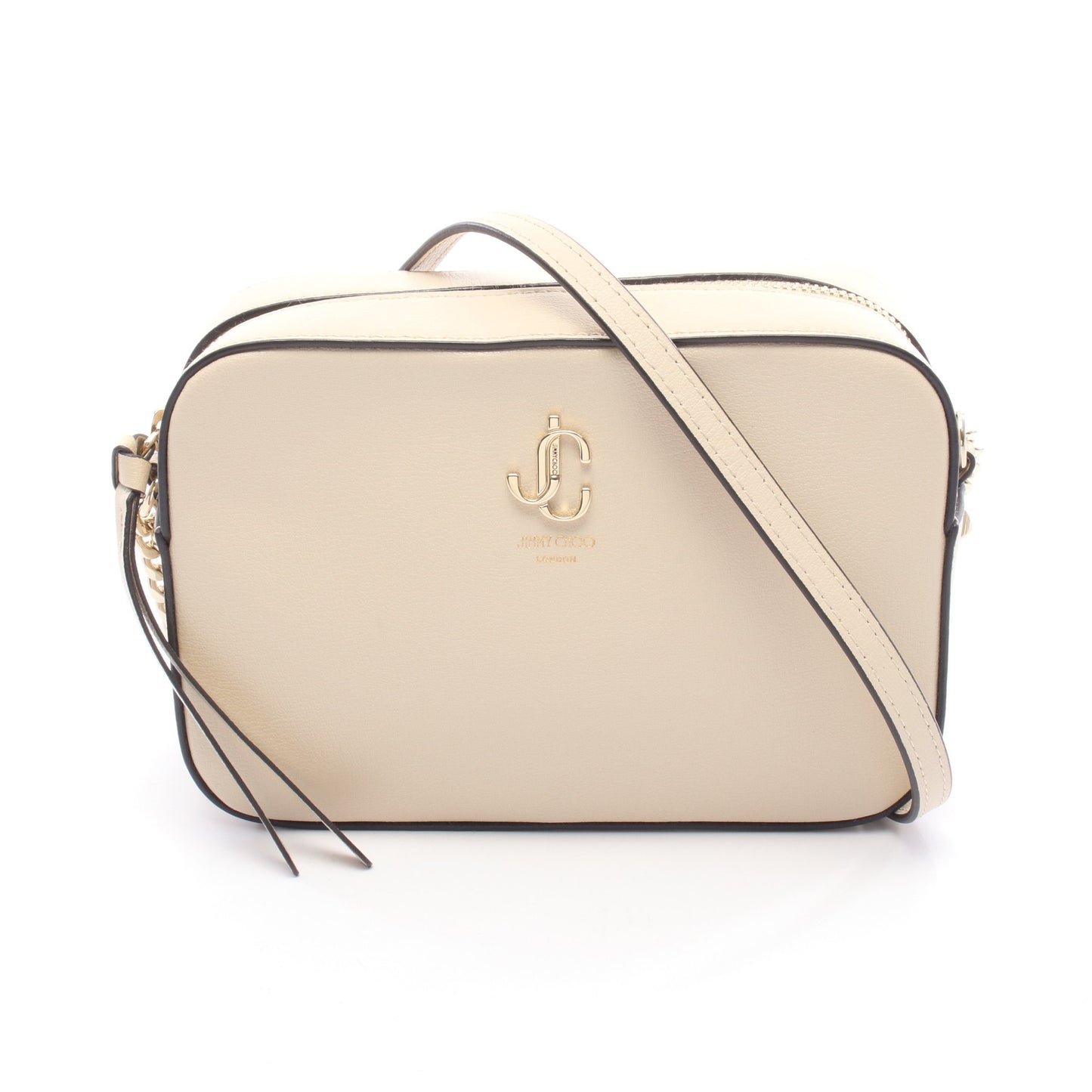 JC CAMERA ショルダーバッグ レザー ライトベージュ ジミーチュウ バッグ JIMMY CHOO