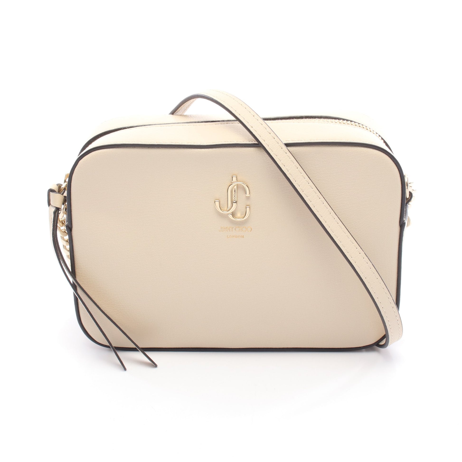 JC CAMERA ショルダーバッグ レザー ライトベージュ ジミーチュウ バッグ JIMMY CHOO