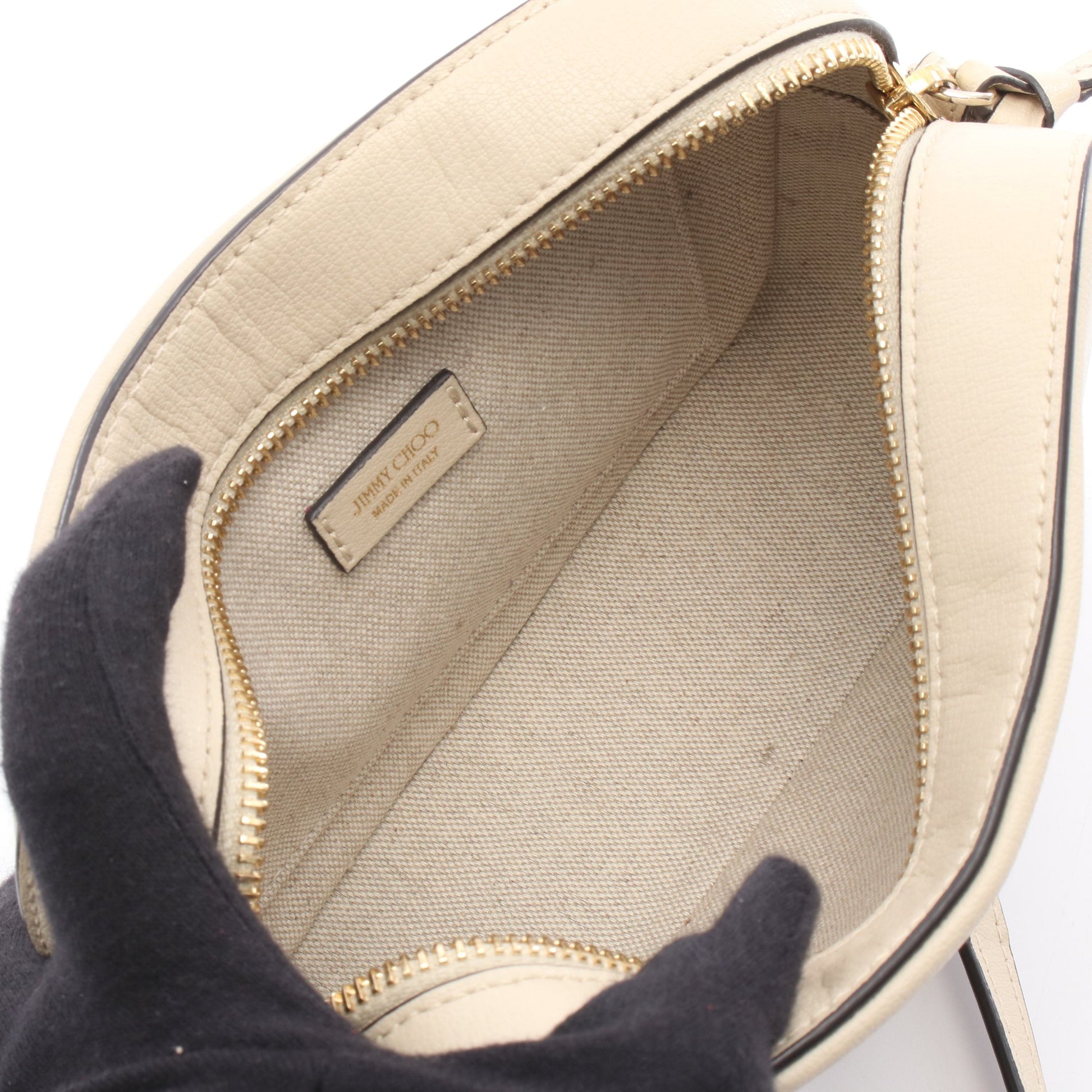 JC CAMERA ショルダーバッグ レザー ライトベージュ ジミーチュウ バッグ JIMMY CHOO