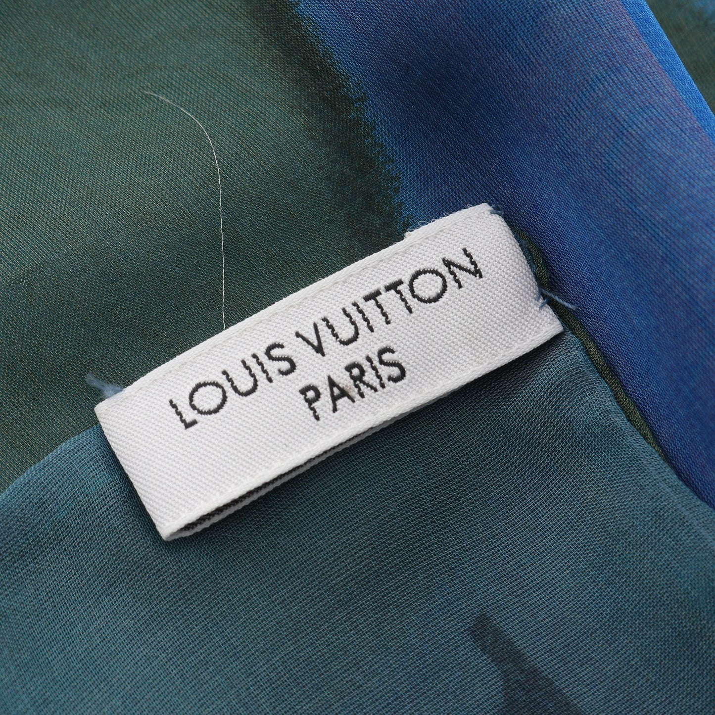 LVロゴ スカーフ シルク ブルー グリーン ルイヴィトン 財布・小物 LOUIS VUITTON