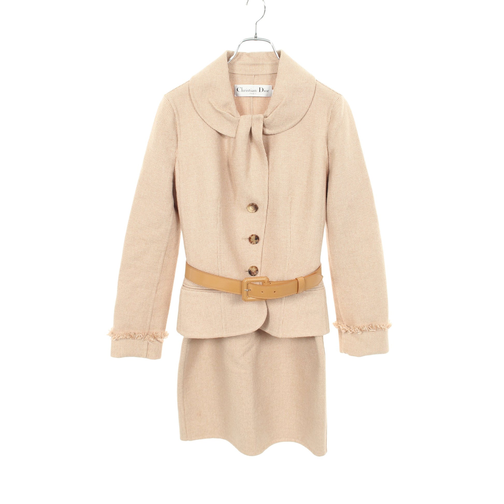 ジャケット スカートスーツ ウール ベージュ クリスチャンディオール スーツ Christian Dior