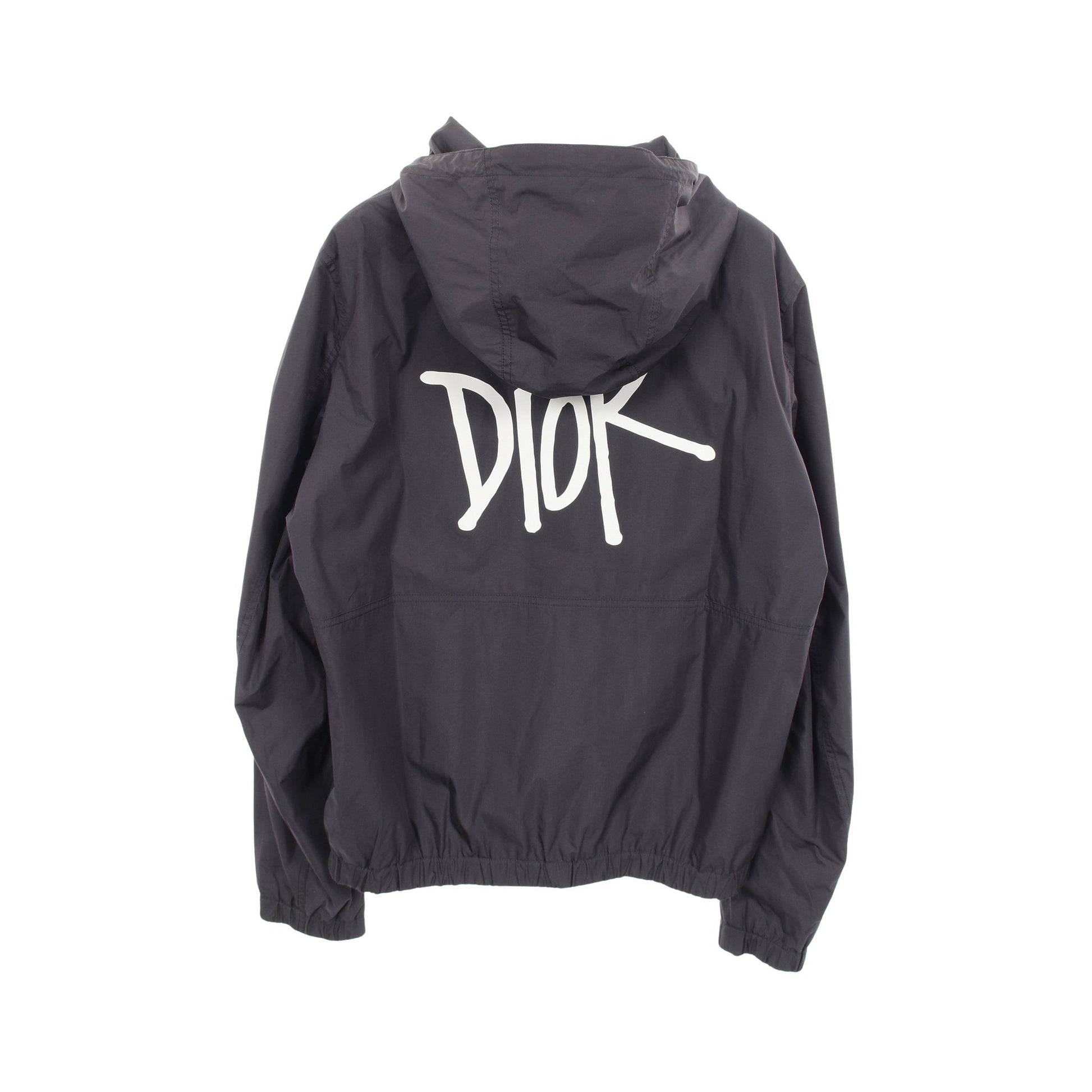 DIOR × Shawn Stussy ジャケット バックロゴ コットン ブラック フード付き ディオール アウター DIOR