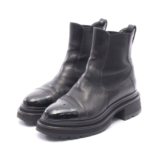 ココマーク サイドゴアブーツ レザー ブラック シャネル