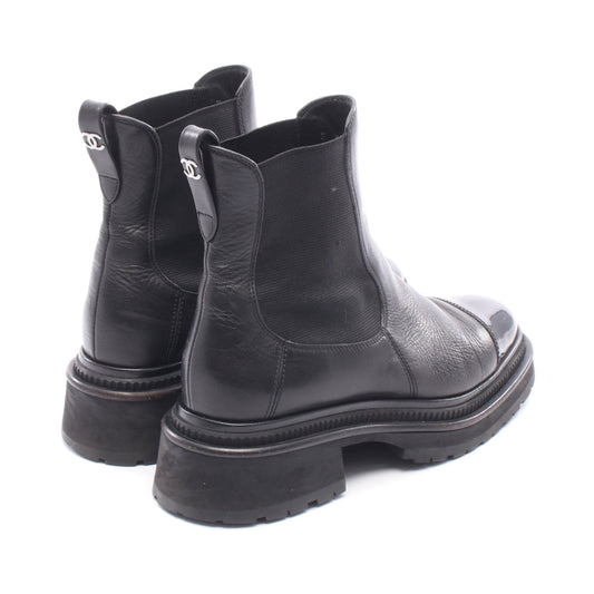 ココマーク サイドゴアブーツ レザー ブラック シャネル