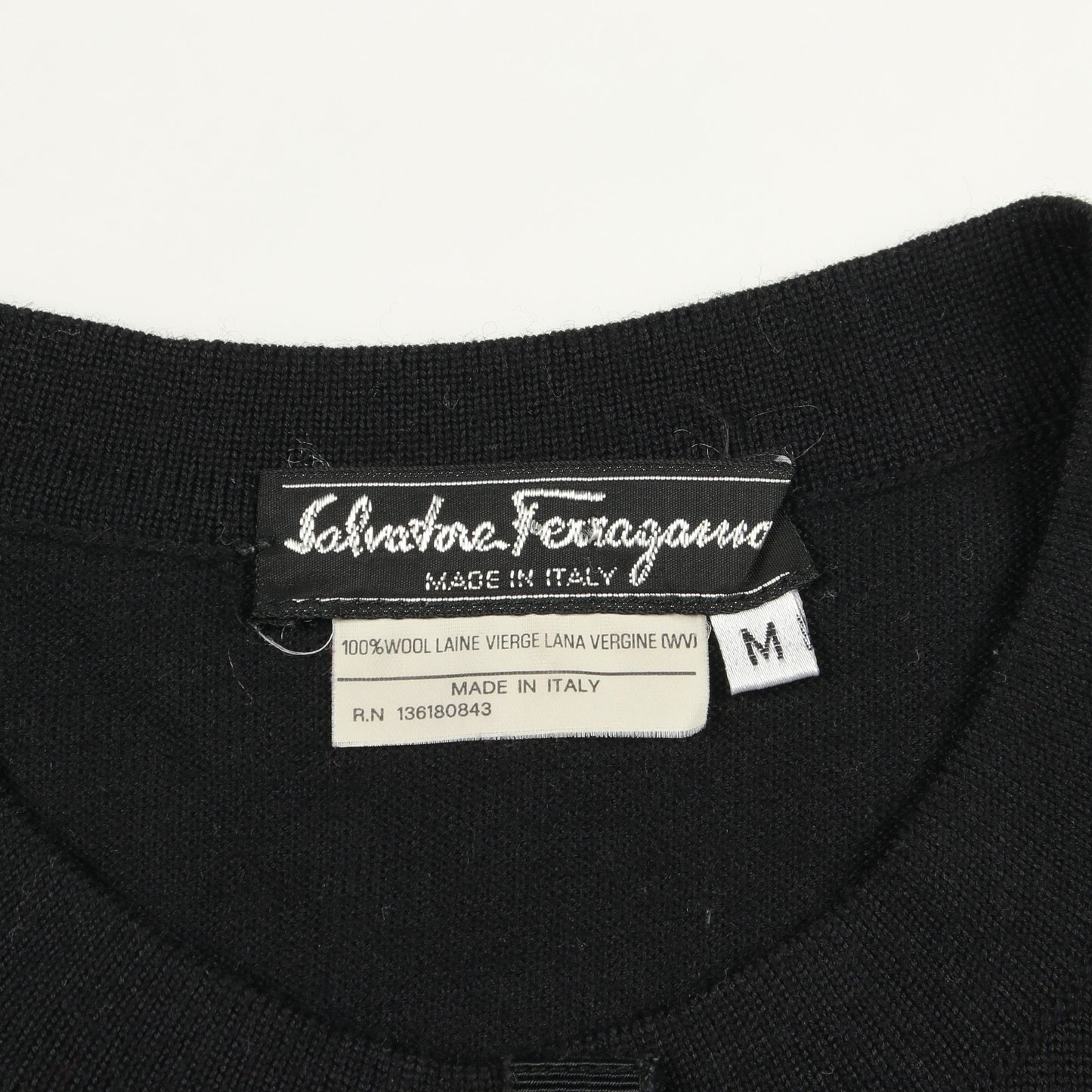 ニット ヘンリーネック ウール ブラック サルヴァトーレフェラガモ トップス Salvatore Ferragamo