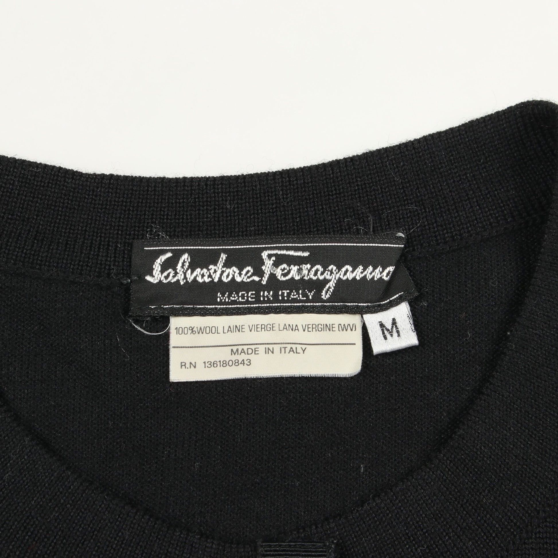 ニット ヘンリーネック ウール ブラック サルヴァトーレフェラガモ トップス Salvatore Ferragamo