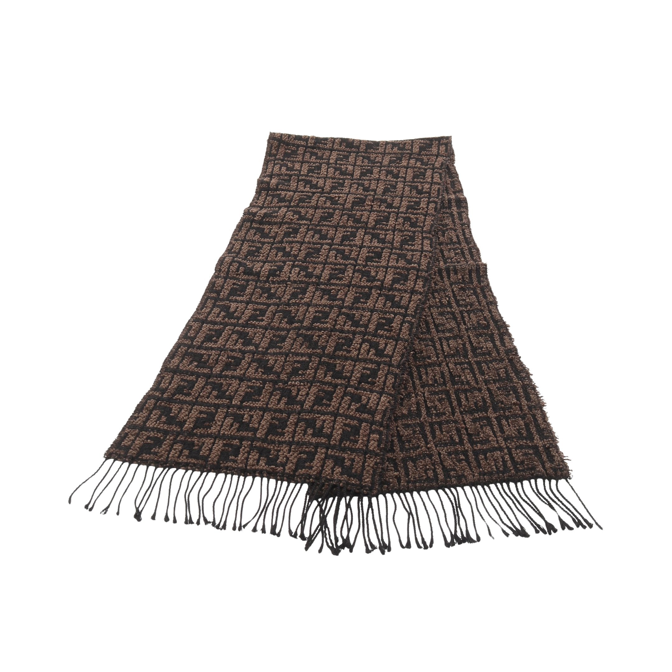 FENDI ズッカ　マフラー ズッカ マフラー ダークブラウン ブラック フェンディ – RECLO