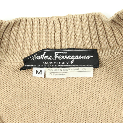 ガンチーニ カーディガン Vネック コットン ベージュ サルヴァトーレフェラガモ トップス Salvatore Ferragamo