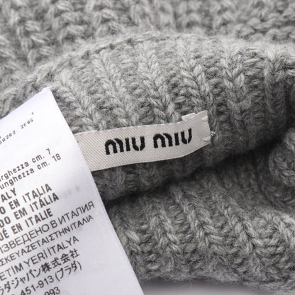 フィンガーレス 手袋 グローブ ウール カシミヤ グレー ミュウミュウ 財布・小物 miu miu