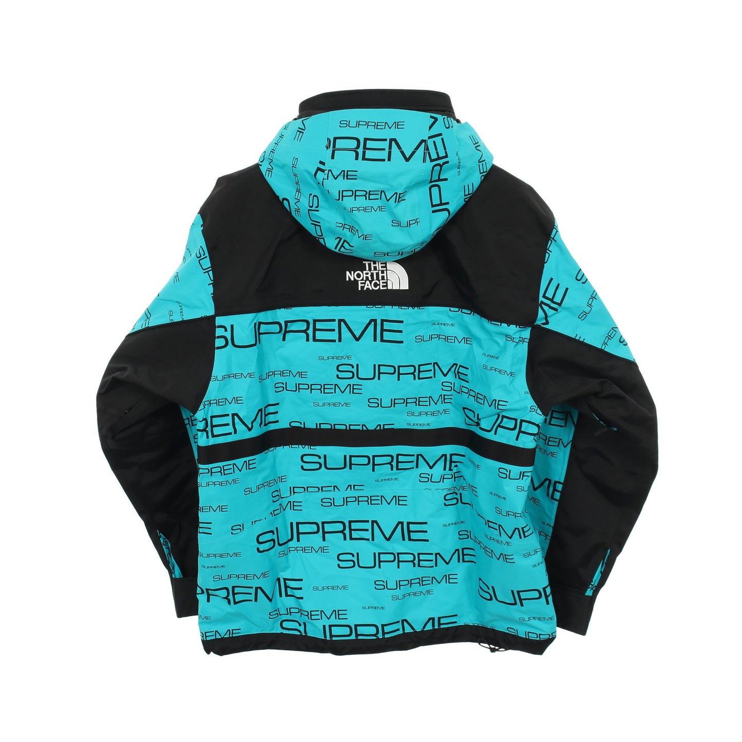 Supreme × THE NORTH FACE 21AW Steep Tech Apogee Jacket マウンテンパーカー ロゴ総柄 ナイロン ライトブルー ブラック フード付き シュプリーム アウター Supreme