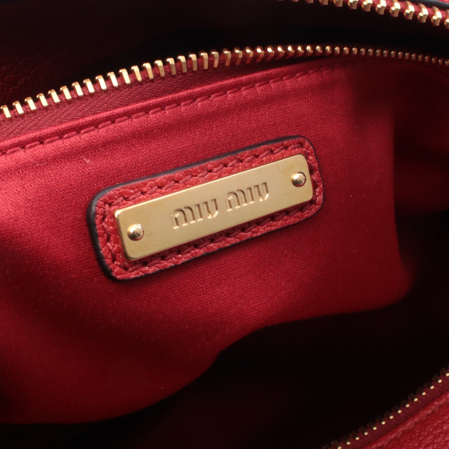 MADRAS マドラス ショルダーバッグ レザー レッド ミュウミュウ バッグ miu miu