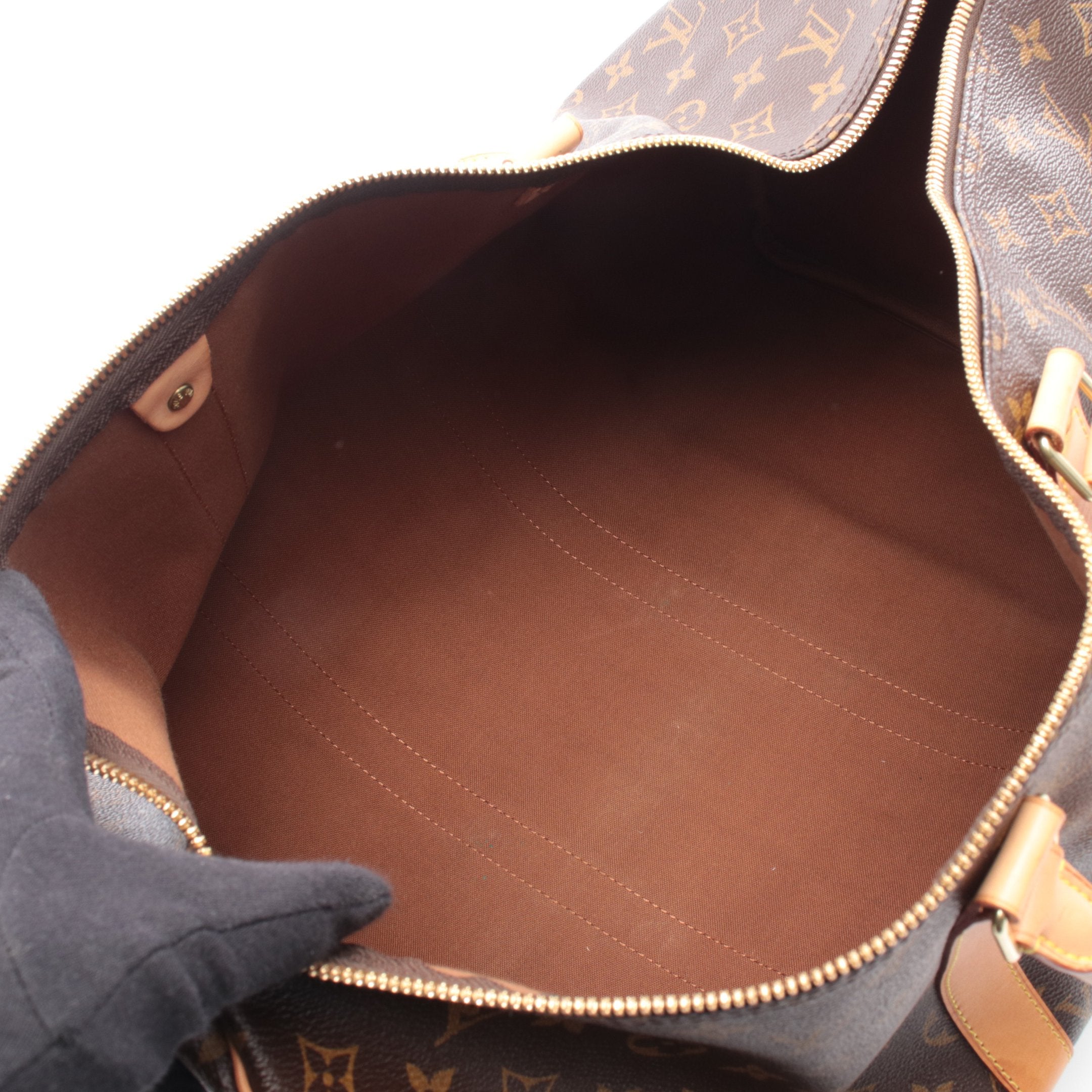 キーポル50 モノグラム ボストンバッグ PVC レザー ブラウン ルイ