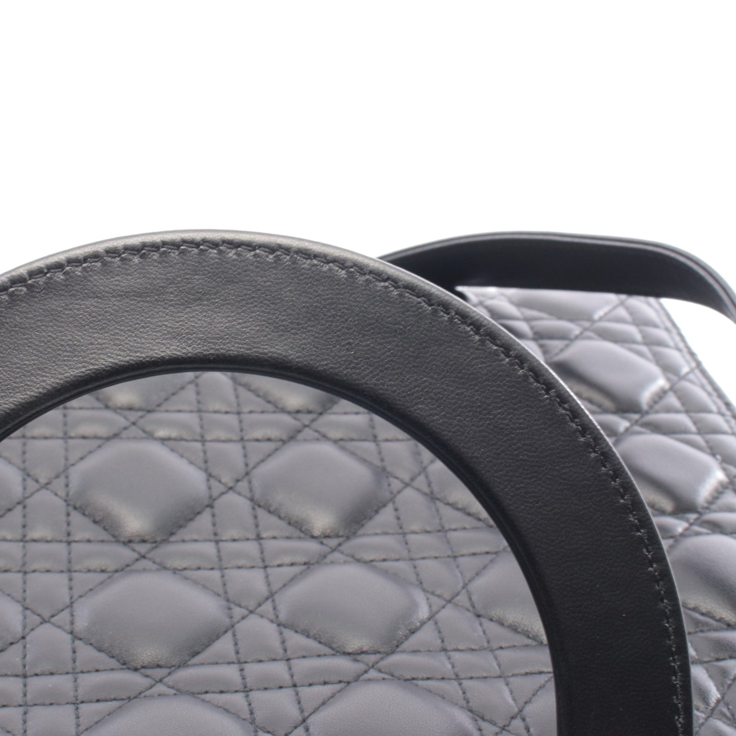 レディディオール ラージ カナージュ ハンドバッグ レザー ブラック 2WAY クリスチャンディオール バッグ Christian Dior
