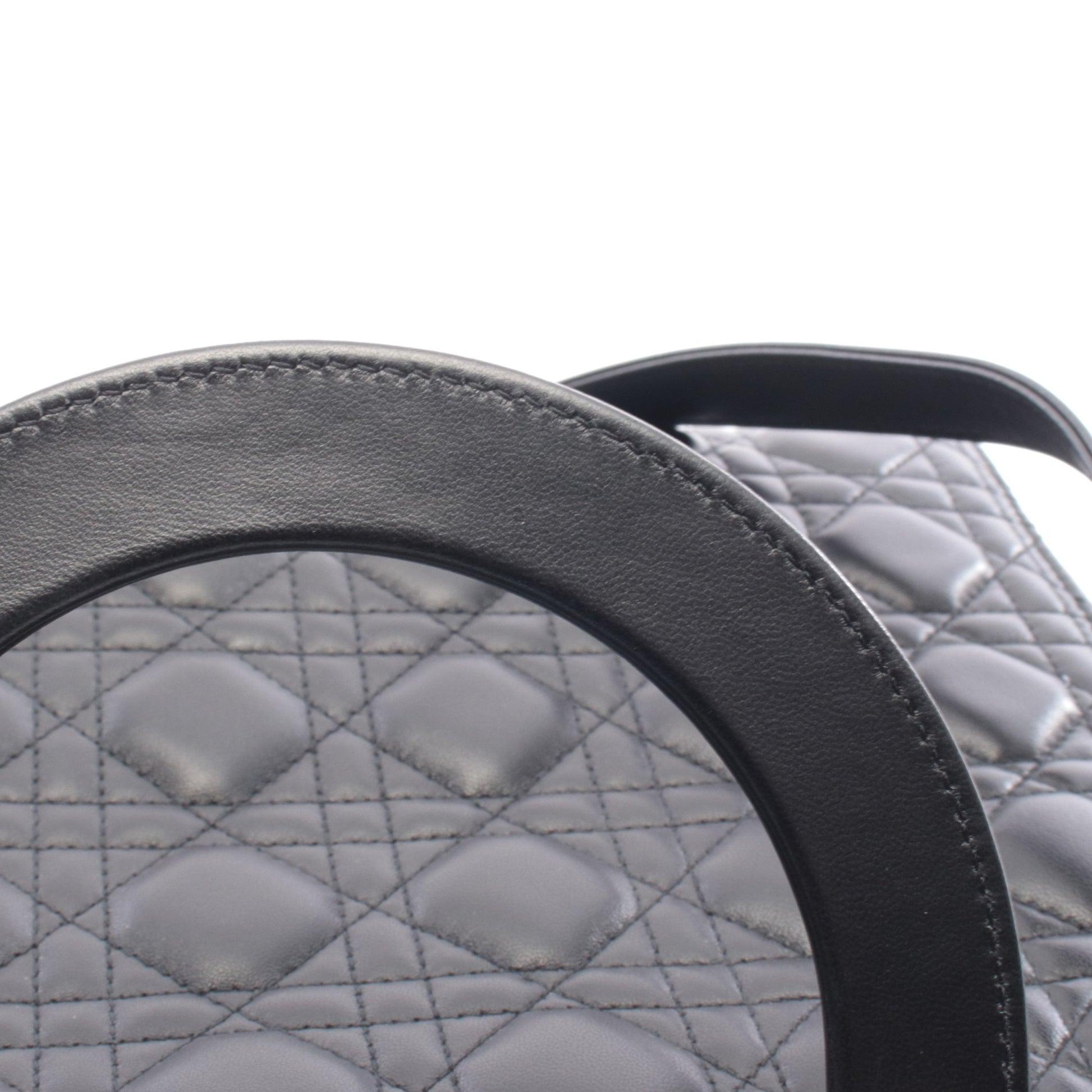 レディディオール ラージ カナージュ ハンドバッグ レザー ブラック 2WAY クリスチャンディオール バッグ Christian Dior