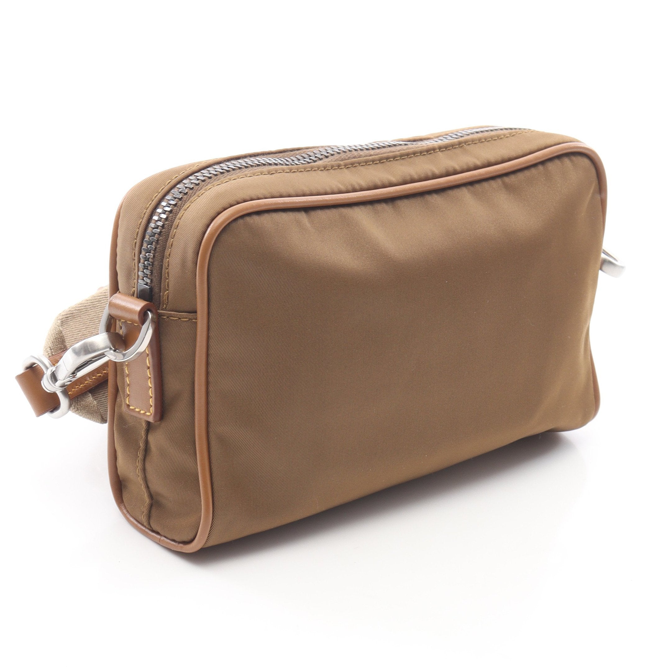 Re-Nylon ショルダーバッグ ナイロン レザー ブラウン プラダ – RECLO