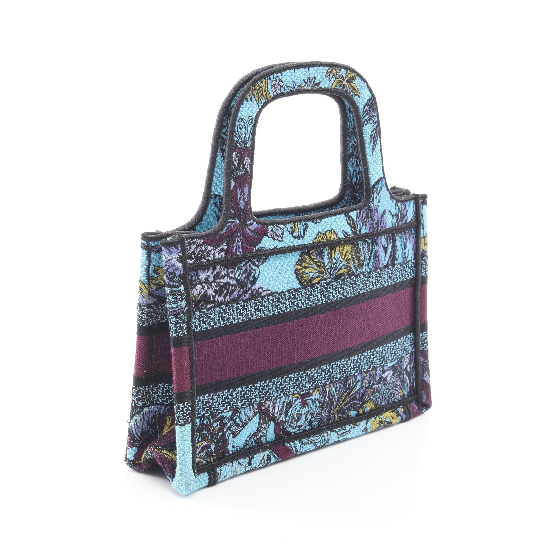 BOOK TOTE ブックトート ミニ ハンドバッグ キャンバス ブルー マルチ