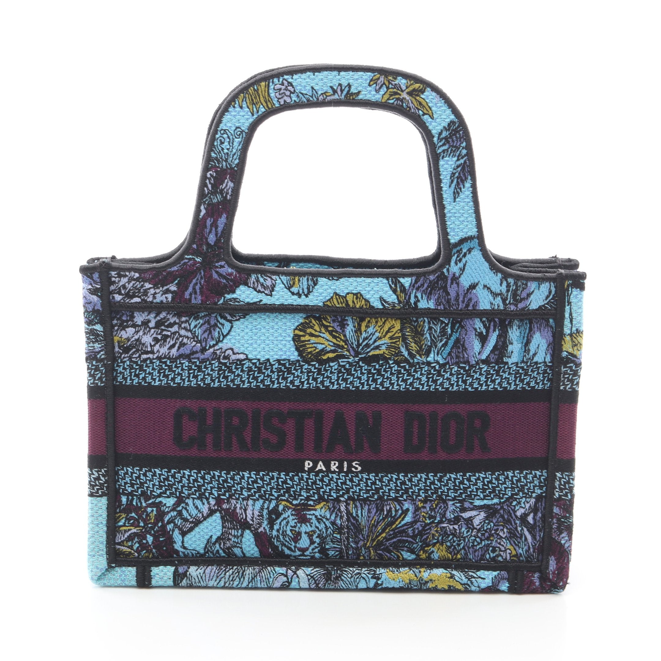 BOOK TOTE ブックトート ミニ ハンドバッグ キャンバス ブルー マルチ