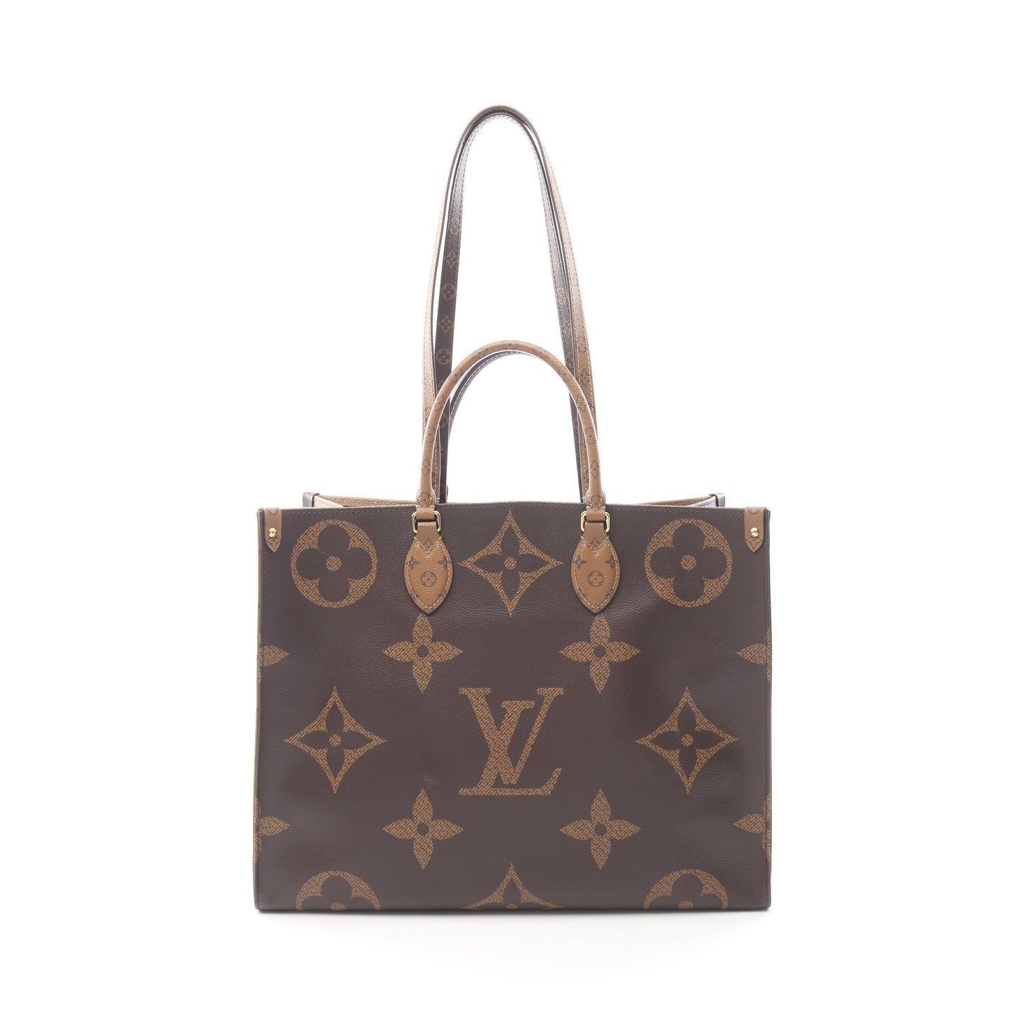 オンザゴーGM モノグラムジャイアント リバース ショルダーバッグ トートバッグ PVC ブラウン ベージュ 2WAY ルイヴィトン バッグ LOUIS VUITTON
