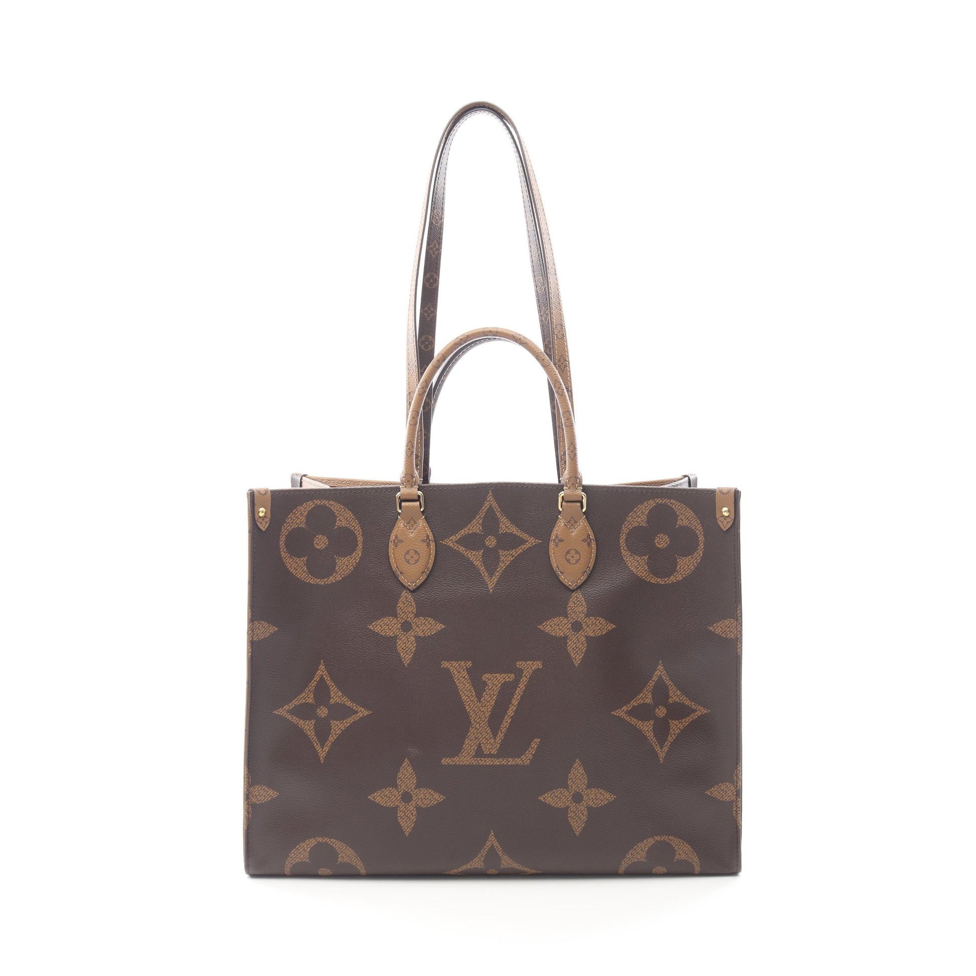 オンザゴーGM モノグラムジャイアント リバース ショルダーバッグ トートバッグ PVC ブラウン ベージュ 2WAY ルイヴィトン バッグ LOUIS VUITTON