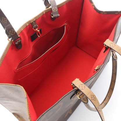 オンザゴーGM モノグラムジャイアント リバース ショルダーバッグ トートバッグ PVC ブラウン ベージュ 2WAY ルイヴィトン バッグ LOUIS VUITTON