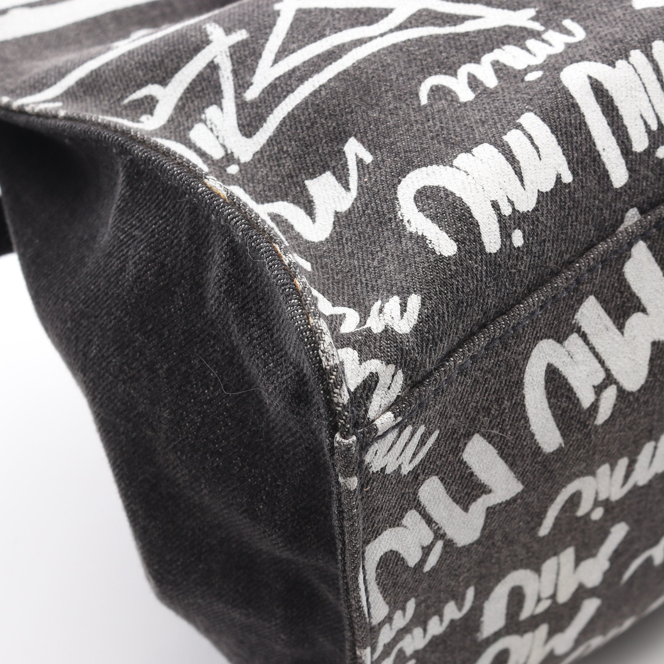 DENIM LOGO ハンドバッグ トートバッグ キャンバス グレー ホワイト