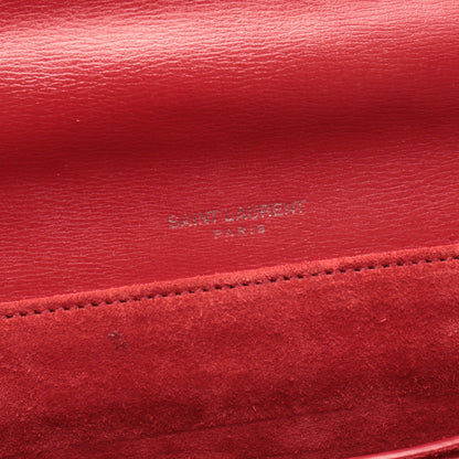 ベルシャス ミディアム ショルダーバッグ レザー レッド 2WAY サンローランパリ バッグ SAINT LAURENT PARIS