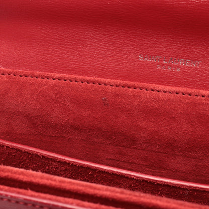 ベルシャス ミディアム ショルダーバッグ レザー レッド 2WAY サンローランパリ バッグ SAINT LAURENT PARIS