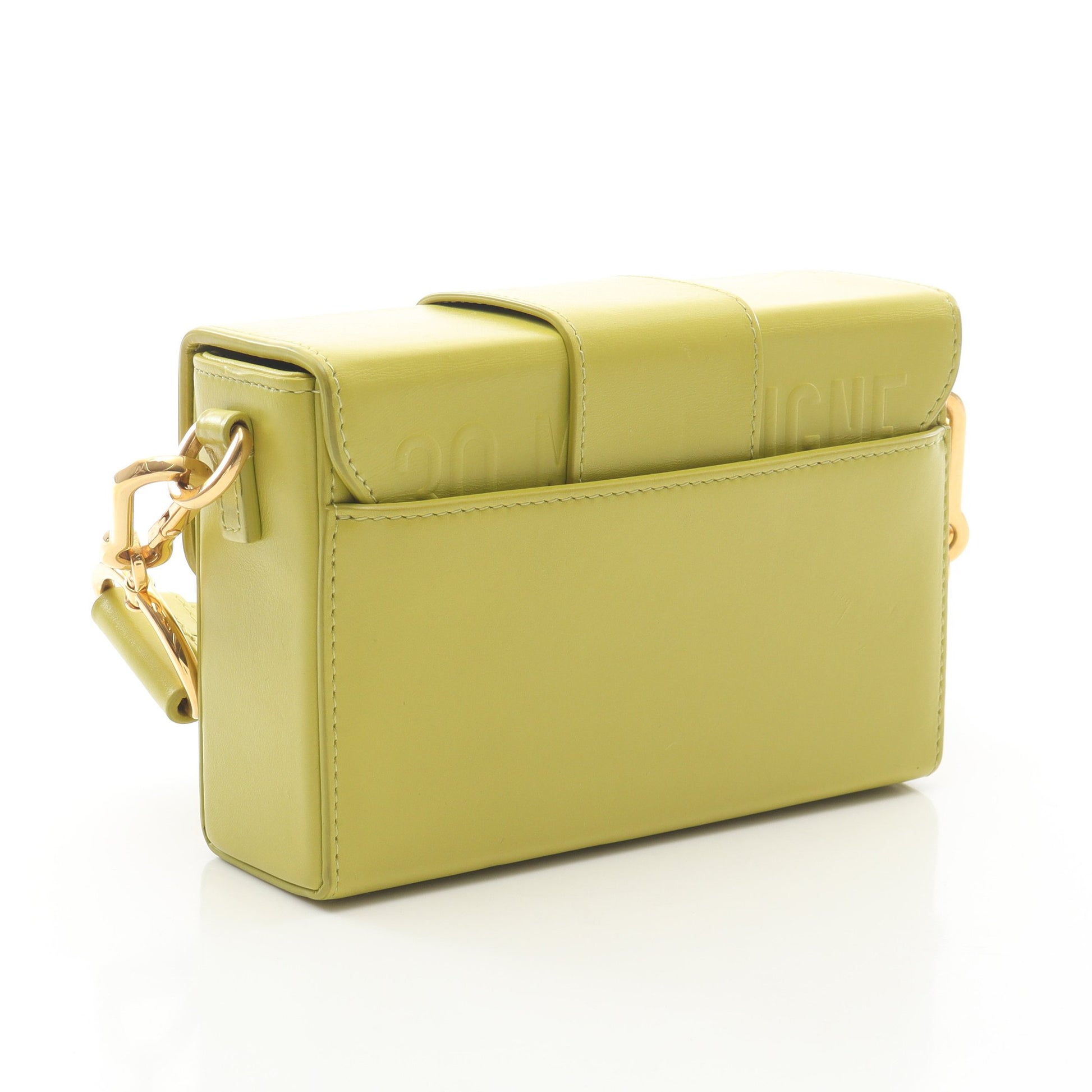 30 MONTAIGNE モンテーニュ ボックス ショルダーバッグ レザー イエローグリーン クリスチャンディオール バッグ Christian Dior