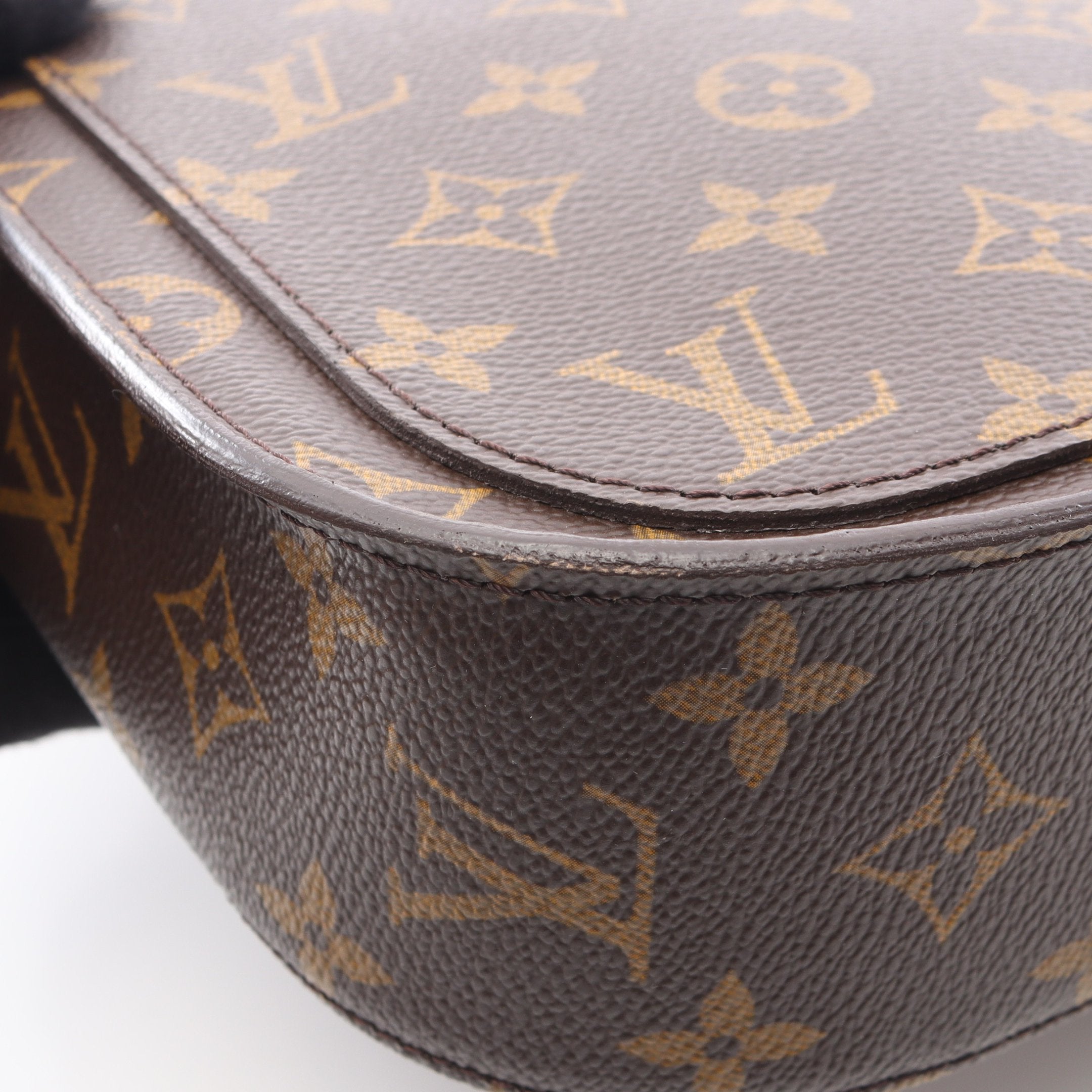 サンクルーGM モノグラム ショルダーバッグ PVC レザー ブラウン ルイ